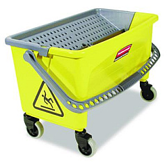 Rubbermaid Commercial HYGEN HYGEN Press Wring Bucket for Microfiber Flat Mops, 43 qt, Yellow (Q90088YW)