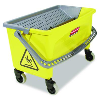 Rubbermaid Commercial HYGEN HYGEN Press Wring Bucket for Microfiber Flat Mops, 43 qt, Yellow (Q90088YW)