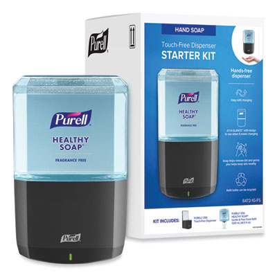 PURELL HEALTHY SOAP Gentle and Free Foam ES6 Starter Kit, 1,200 mL, Graphite (64721GFS)