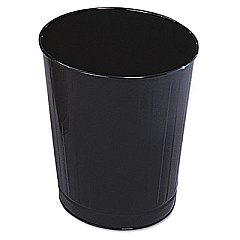Rubbermaid Commercial Fire-Safe Wastebasket, Round, Steel, 6 1/2 gal, Black (WB26BK)
