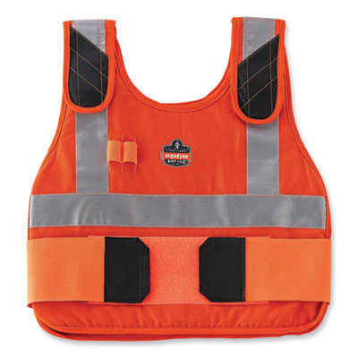 ergodyne Chill-Its 6225 Premium FR Phase Change Cooling Vest, Modacrylic Cotton, Small/Medium, Orange (12205)