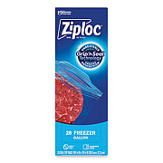 Ziploc Zipper Freezer Bags, 1 gal, 9.6" x 12.1", Clear, 28 Bags/Box, 9 Boxes/Carton (314445)