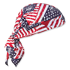 ergodyne Chill-Its 6710CT Cooling PVA Tie Bandana Triangle Hat, One Size Fits Most, Stars and Stripes (12581)