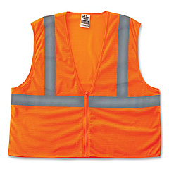 ergodyne GloWear 8205Z Class 2 Super Economy Mesh Vest, Polyester, Orange, Small/Medium (20983)