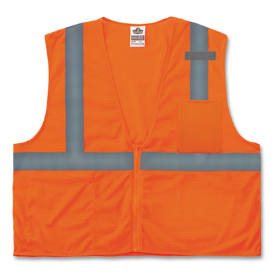 ergodyne GloWear 8210Z Class 2 Economy Mesh Vest, Polyester, Orange, Small/Medium (21043)