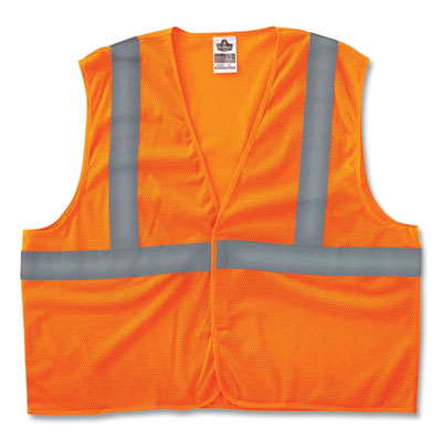 ergodyne GloWear 8205HL Class 2 Super Economy Mesh Vest, Polyester, Orange, X-Small (20961)