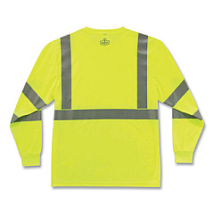 ergodyne GloWear 8391 Class 3 Hi-Vis Long Sleeve Shirt, Polyester, Lime, Large (21704)