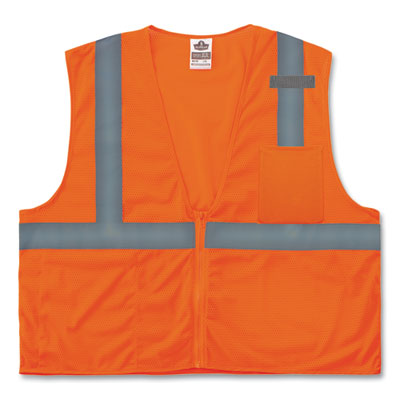 ergodyne GloWear 8210Z Class 2 Economy Mesh Vest, Polyester, Orange, X-Small (21041)