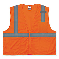ergodyne GloWear 8210Z Class 2 Economy Mesh Vest, Polyester, Orange, 2X-Large/3X-Large (21047)