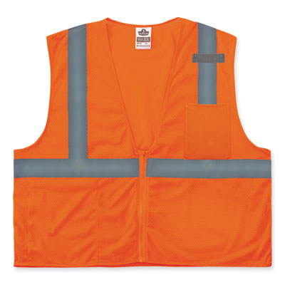 ergodyne GloWear 8210Z Class 2 Economy Mesh Vest, Polyester, Orange, 2X-Large/3X-Large (21047)