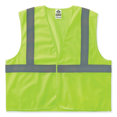 ergodyne GloWear 8205HL Class 2 Super Economy Mesh Vest, Polyester, Lime, X-Small (20971)