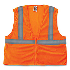ergodyne GloWear 8205Z Class 2 Super Economy Mesh Vest, Polyester, Orange, 4X-Large/5X-Large (20989)