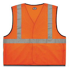 ergodyne GloWear 8216BA Class 2 Breakaway Mesh ID Holder Vest, Polyester, Small/Medium, Orange (21083)