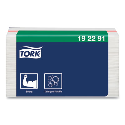 Tork Small Pack Foodservice Cloth, 1-Ply, 11.75 x 14.75, Unscented, White/Red Stripe, 50/Poly Pack, 4 Packs/Carton (192291)
