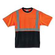 ergodyne GloWear 8289BK Class 2 Hi-Vis T-Shirt with Black Bottom, X-Large, Orange (22515)
