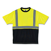 ergodyne GloWear 8289BK Class 2 Hi-Vis T-Shirt with Black Bottom, 4X-Large, Lime (22508)