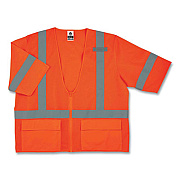 ergodyne GloWear 8320Z Class 3 Standard Zipper Vest, Polyester, Small/Medium, Orange (22113)