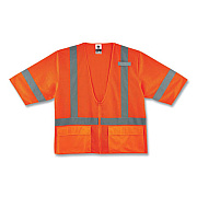 ergodyne GloWear 8320Z Class 3 Standard Zipper Vest, Polyester, Largel/X-Large, Orange (22115)