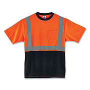 ergodyne GloWear 8289BK Class 2 Hi-Vis T-Shirt with Black Bottom, 4X-Large, Orange (22518)
