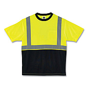 ergodyne GloWear 8289BK Class 2 Hi-Vis T-Shirt with Black Bottom, Medium, Lime (22503)