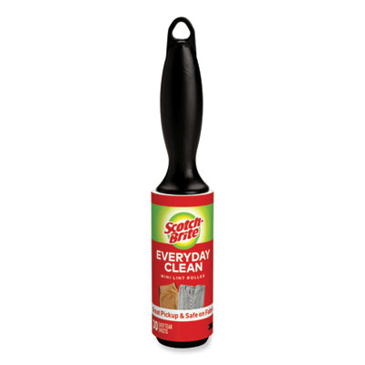Scotch-Brite Everyday Clean Mini Lint Roller, 30 Sheets/Roll, 24/Carton (836MRCS30)