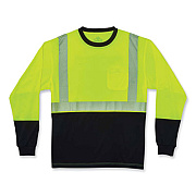 ergodyne GloWear 8281BK Class 2 Long Sleeve Shirt with Black Bottom, Polyester, 4X-Large, Lime (22638)