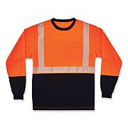 ergodyne GloWear 8281BK Class 2 Long Sleeve Shirt with Black Bottom, Polyester, Medium, Orange (22683)