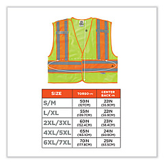 ergodyne GloWear 8245PSV Class 2 Public Safety Vest, Polyester, 6X-Large/7X-Large, Lime (24000)