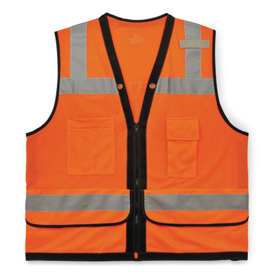ergodyne GloWear 8253HDZ Class 2 Heavy-Duty Mesh Surveyors Vest, Polyester, Small/Medium, Orange (23313)