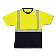 ergodyne GloWear 8280BK Class 2 Performance T-Shirt with Black Bottom, Polyester, 4X-Large, Lime (22538)