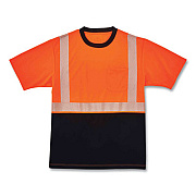 ergodyne GloWear 8280BK Class 2 Performance T-Shirt with Black Bottom, Polyester, 3X-Large, Orange (22587)