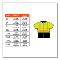 ergodyne GloWear 8280BK Class 2 Performance T-Shirt with Black Bottom, Polyester, Large, Lime (22534)