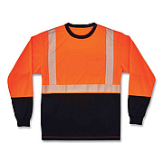 ergodyne GloWear 8281BK Class 2 Long Sleeve Shirt with Black Bottom, Polyester, 5X-Large, Orange (22689)