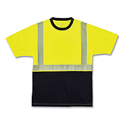 ergodyne GloWear 8280BK Class 2 Performance T-Shirt with Black Bottom, Polyester, 5X-Large, Lime (22539)