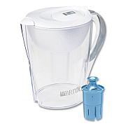 Brita Pacifica Pitcher with Longlast+ Filter, 10 Cups, White/Clear (36515)
