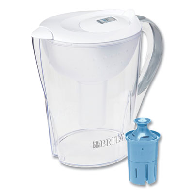 Brita Pacifica Pitcher with Longlast+ Filter, 10 Cups, White/Clear (36515)