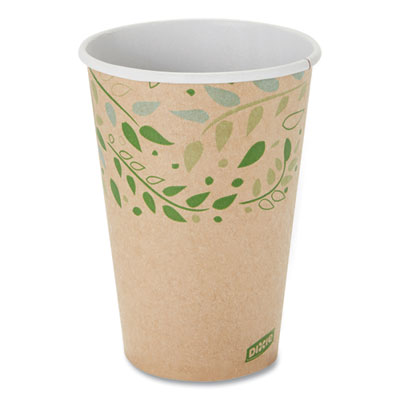 Dixie EcoSmart Recycled Hot/Cold Cups, 16 oz, Paper, Kraft/Green, 1,000/Carton (2346R)