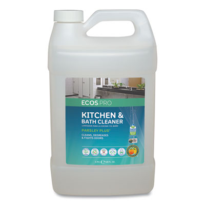 ECOS PRO Parsley Plus All-Purpose Kitchen and Bathroom Cleaner, Herbal Scent, 1 gal Bottle (PL974604)