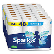 Sparkle Pick-A-Size Perforated Kitchen Double Roll Towels with Thirst Pockets, 2-Ply, 11 x 6, White, 110 Sheets/Roll, 24 Rolls/Pack (2226450)