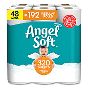 Angel Soft Mega Toilet Paper, Septic Safe, 2-Ply, White, 320 Sheets/Roll, 48 Rolls/Pack (7940350)