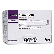 Sani Professional Super Sani-Cloth Individually Wrapped Germicidal Disposable Wipes, Large, 1-Ply, 5 x 8, Unscented, White, 50/Pack (H04082)