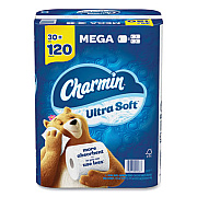 Charmin Ultra Soft Bathroom Tissue, Mega Roll, Septic Safe, 2-Ply, White, 244 Sheets/Roll, 30 Rolls/Pack (01537)
