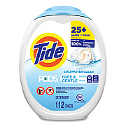 Tide PODS, Free and Gentle, Unscented, 112 Pods/Pack (03229)