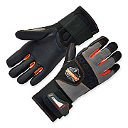 ergodyne ProFlex 9012 Certified AV Gloves + Wrist Support, EN388: 2121X, 15" Long, Large, Black, Pair (17734)