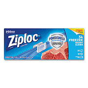 Ziploc Slider Freezer Bags, 32 oz, 5.88" x 1.88" x 7.88", Clear, 34/Box (316486)