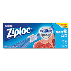 Ziploc Slider Freezer Bags, 32 oz, 5.88" x 1.88" x 7.88", Clear, 34/Box (316486)