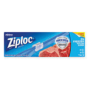 Ziploc Slider Freezer Bags, 1 gal, 9.5" x 2.63" x 10.56", Clear, 24/Box (316485)