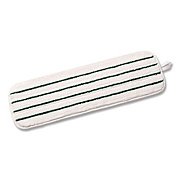 3M Microfiber Flat Mop, 18", White/Stripes, Microfiber Pad, 100/Carton (55594)
