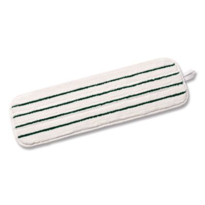 3M Microfiber Flat Mop, 18", White/Stripes, Microfiber Pad, 100/Carton (55594)