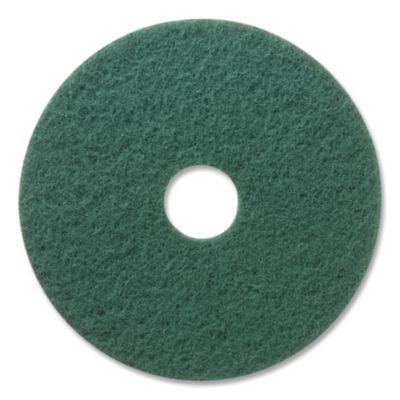 3M Niagara Green Scrubbing Pad, 17" Diameter, Green, 5/Carton (35030)